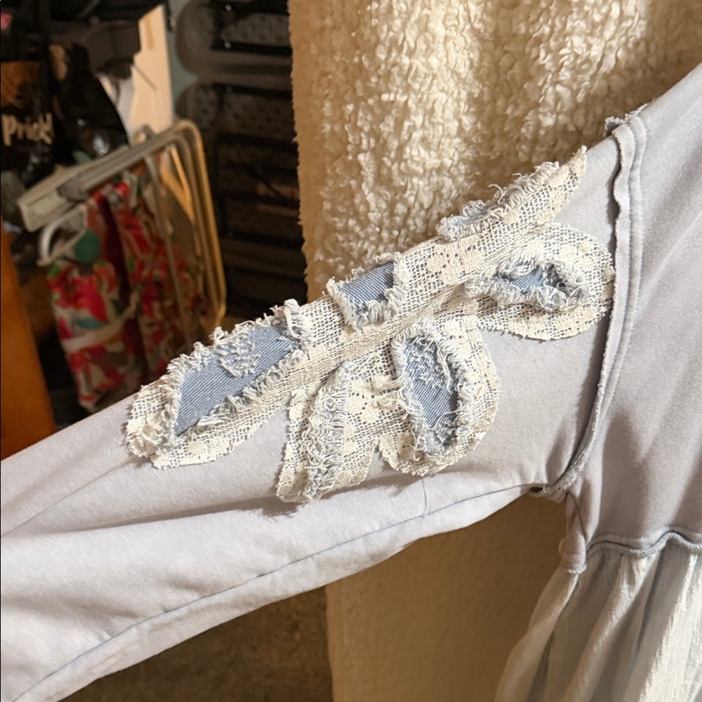 Oli & Hali light blue Women's Top with Embroidered Details - Picture 4 of 5